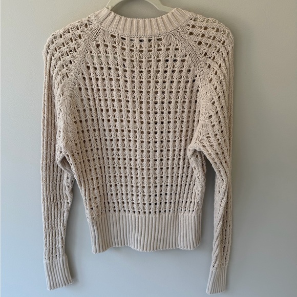 J. Crew Women's Open-Knit Cream Sweater - Picture 3 of 3